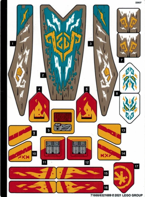 Lego Ninjago - Naklejki z zestawu 71748
