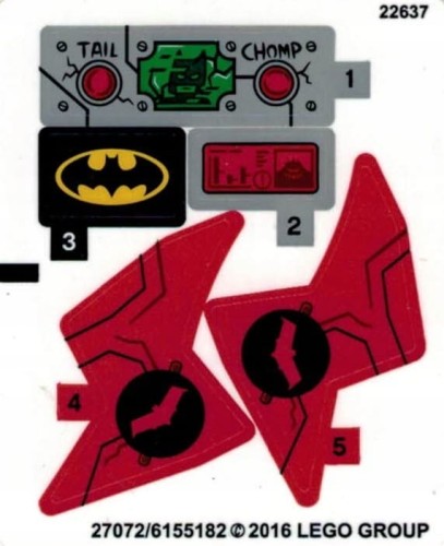 Lego Super Heroes - Naklejki z zestawu 76055