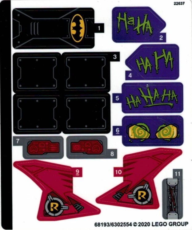 Lego Super Heroes - Naklejki z zestawu 76159