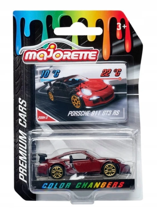 Majorette Zmieniający Kolor - Porsche 911 GT3 RS