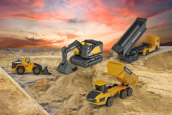 Majorette Giftpack Volvo Construction - zestaw 4 Pojazdów