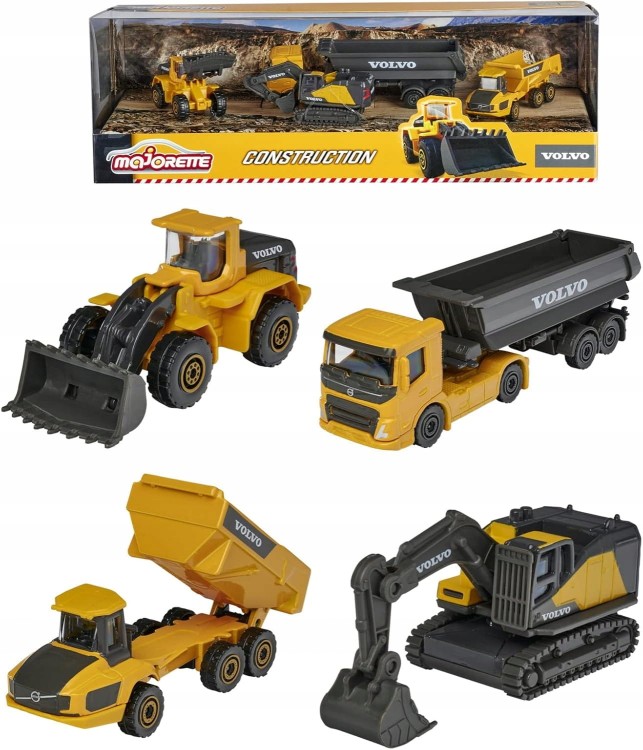 Majorette Giftpack Volvo Construction - zestaw 4 Pojazdów