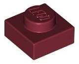 Lego Płytka 1x1 Ciemny Czerwony