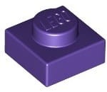 Lego Płytka 1x1 Ciemny Fioletowy