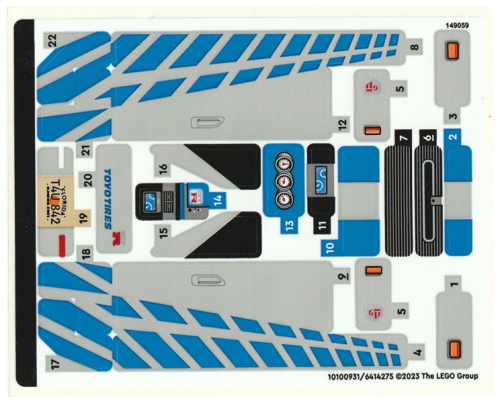 Lego Speed Champions naklejki z zestawu 76917