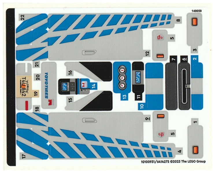 Lego Speed Champions naklejki z zestawu 76917