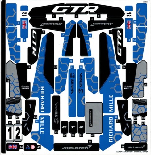 Lego Technic - Naklejki z zestawu 42123