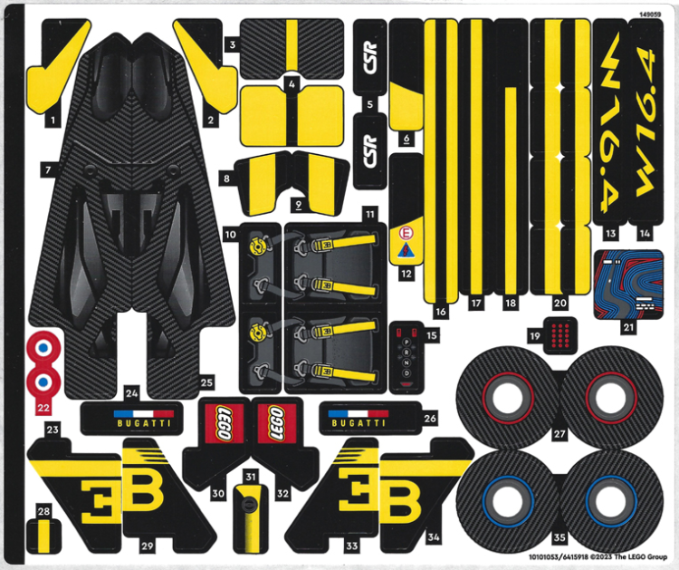 Lego Technic - Naklejki z zestawu 42151