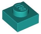 Lego Płytka 1x1 Ciemny Turkusowy