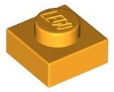 Lego Płytka 1x1 Jasny Pomarańczowy