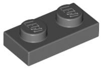 Lego Płytka 1x2 Ciemny Szary