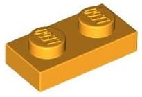 Lego Płytka 1x2 Jasny Pomarańczowy
