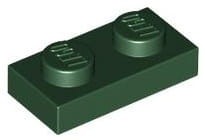 Lego Płytka 1x2 Ciemny Zielony