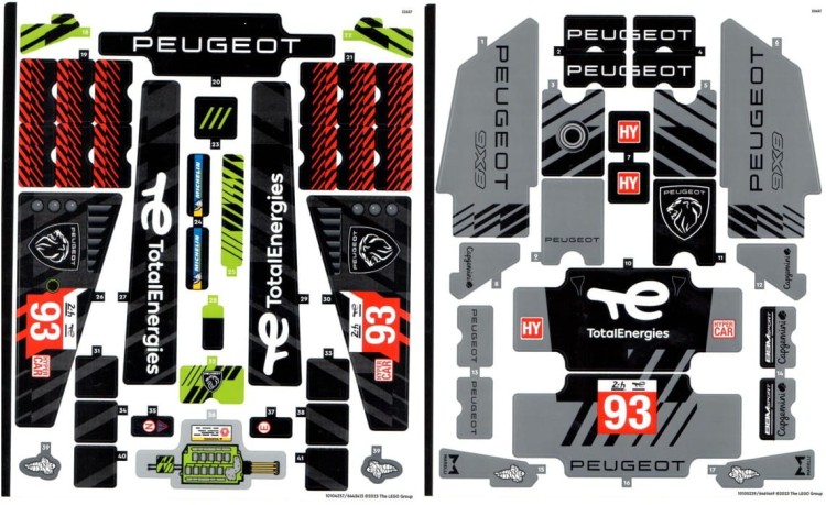 Lego Technic - Naklejki z zestawu 42156