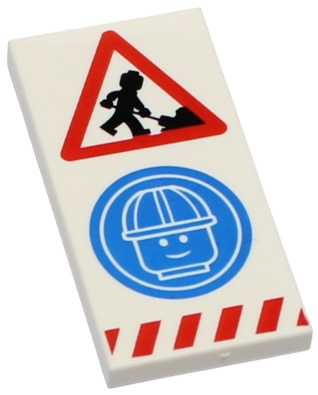 LEGO Płytka Płaska 2x4 Znak Roboty Drogowe