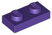 Lego Płytka 1x2 Ciemny Fioletowy
