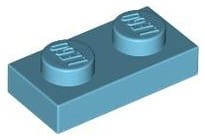 Lego Płytka 1x2 Średni Lazurowy