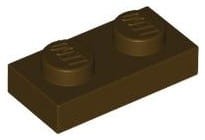 Lego Płytka 1x2 Ciemny Brązowy