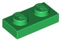 Lego Płytka 1x2 Zielony