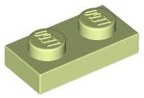 Lego Płytka 1x2 Żółtawy Zielony