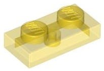 Lego Płytka 1x2 Przezroczysty Żółty