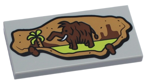 LEGO Płytka Płaska 2x4 Obrazek/Mamut/Palma