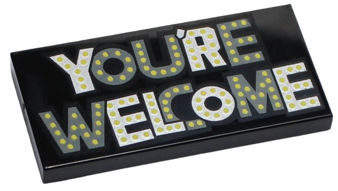 LEGO Płytka Płaska 2x4 'You're Welcome'