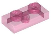Lego Płytka 1x2 Przezroczysty Ciemny Różowy