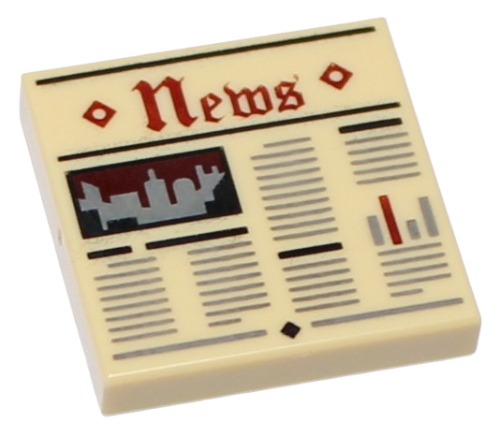 LEGO Płytka Płaska 2x2 Gazeta 'News'