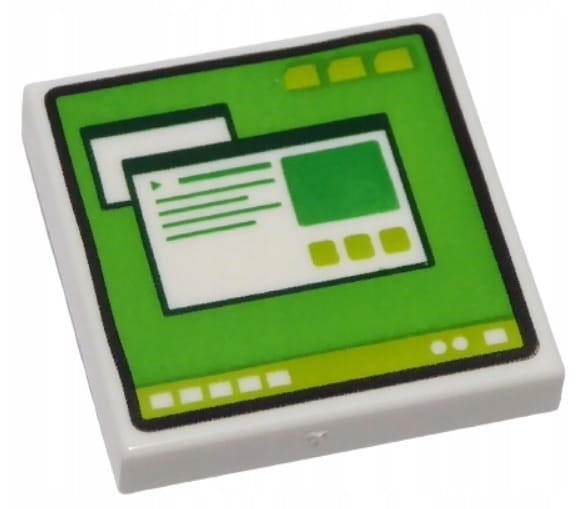 LEGO Płytka Płaska 2x2 Zielony Ekran Monitora