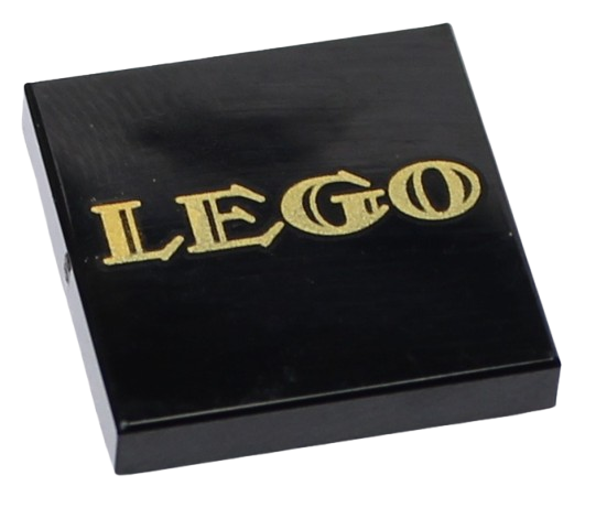 LEGO Płytka Płaska 2x2 Odwrócona - Złoty napis 'LEGO'
