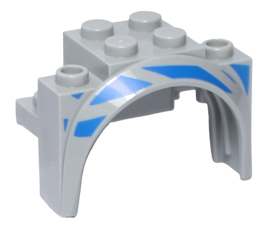 LEGO Nadkole 2x4x2 1/3 Prawe Niebieskie Paski