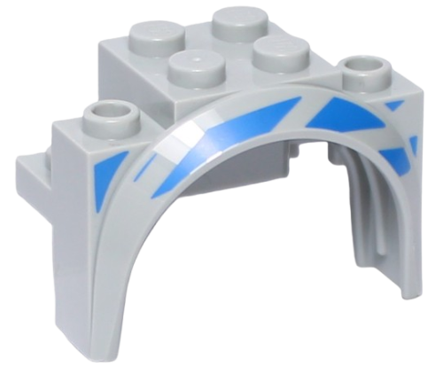 LEGO Nadkole 2x4x2 1/3 Lewe Niebieskie Paski