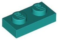 Lego Płytka 1x2 Ciemny Turkusowy