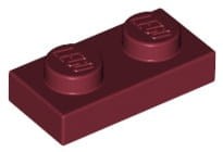 Lego Płytka 1x2 Ciemny Czerwony