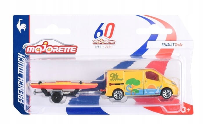 Majorette French Touch - Renault Trafic + Przyczepka z kajakami