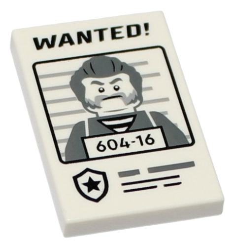 LEGO Płytka Płaska 2x3 List Gończy Poszukiwany/'WANTED'