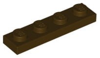 Lego Płytka 1x4 Ciemny Brązowy