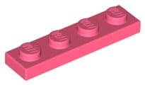 Lego Płytka 1x4 Koralowy