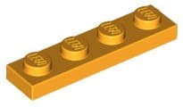 Lego Płytka 1x4 Jasny Pomarańczowy