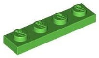 Lego Płytka 1x4 Jasny Zielony