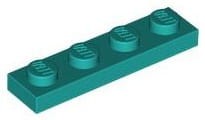 Lego Płytka 1x4 Ciemny Turkusowy
