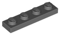 Lego Płytka 1x4 Ciemny Szary