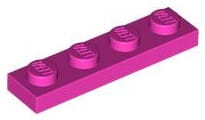 Lego Płytka 1x4 Ciemny Różowy