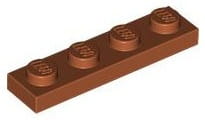 Lego Płytka 1x4 Ciemny Pomarańczowy