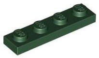 Lego Płytka 1x4 Ciemny Zielony