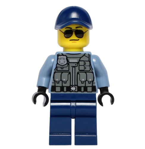 LEGO Figurka City - Policjant w Czapce przód