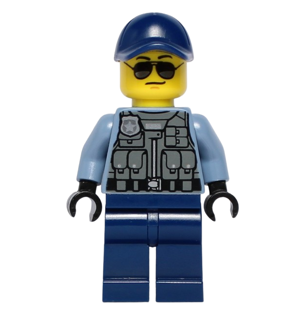 LEGO Figurka City - Policjant w Czapce przód