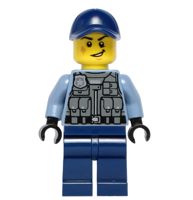 LEGO Figurka City - Policjant w Czapce przód