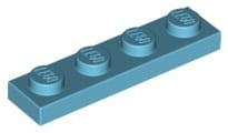 Lego Płytka 1x4 Średni Lazurowy